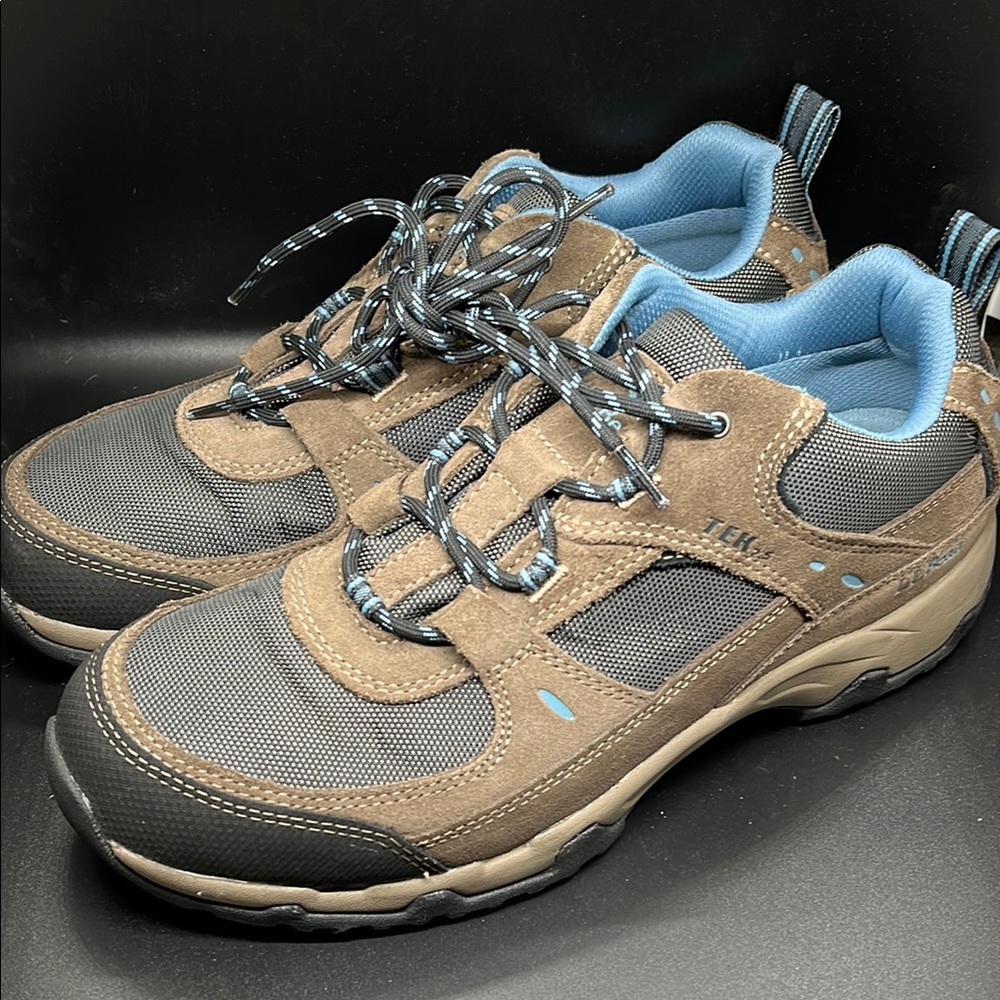 L.L. Bean TEK 2.5 Waterproof men's Leather Shoes Men's Gray and Blue Hiking 9.5